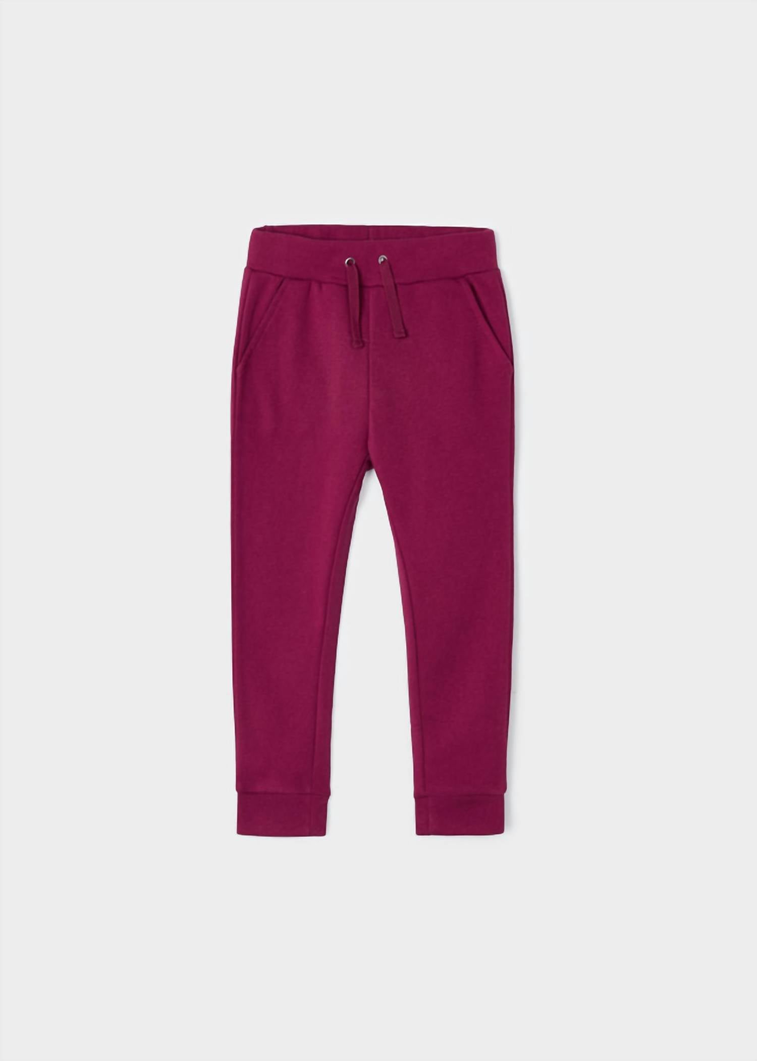 Mayoral Girl's Cotton Knit Jogger in berry - kids' joggers