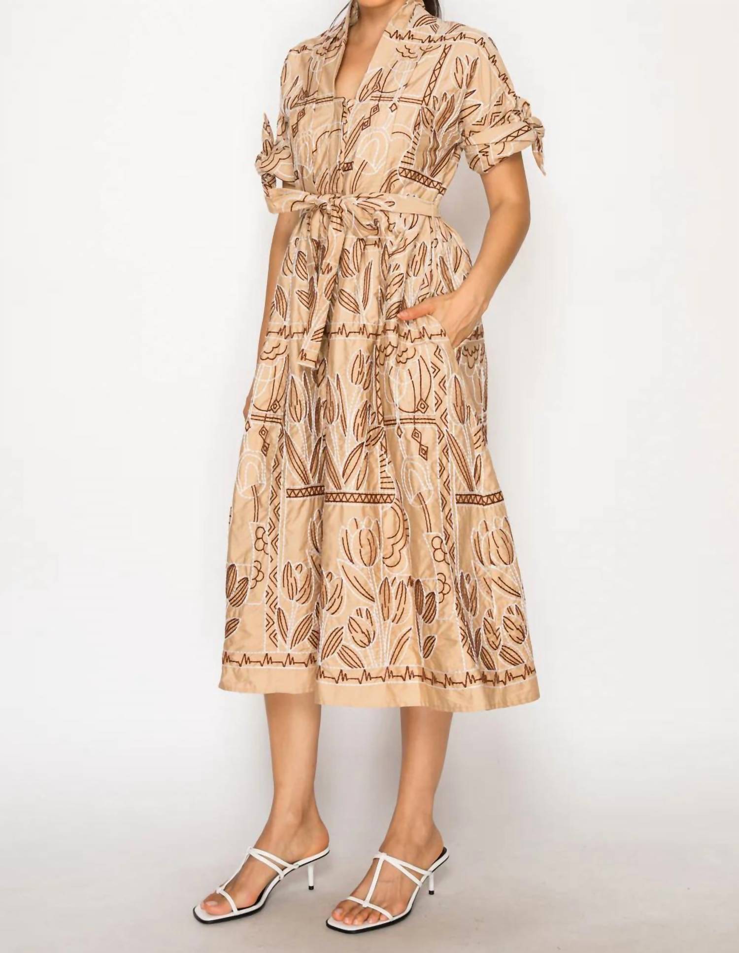 Meet Me In Santorini - Myra Stitch Midi Dress