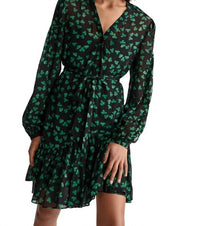 THE KOOPLES Naive Flowers Dress in blak1 - women's dress - detail view