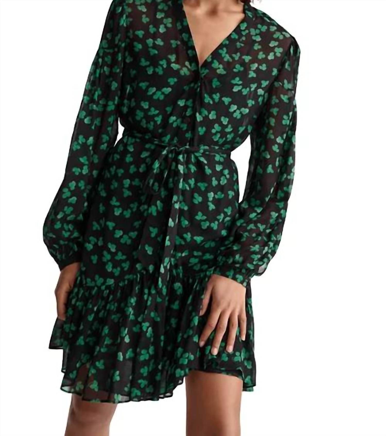 THE KOOPLES Naive Flowers Dress in blak1 - women's dress - detail view