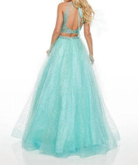 Rachel Allan - Embroidered Two-piece Sequin Tulle Prom Gown