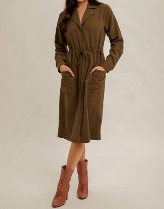 Hem & Thread - FRONT POCKET DRAW STRING WAIST DRESS