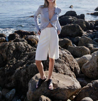 Whiteroom+Cactus - Tailored Bermuda Shorts With Side Zipper