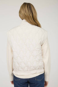 Blu Pepper - Tie-detail Snap-button Quilted Puffer Western Vest