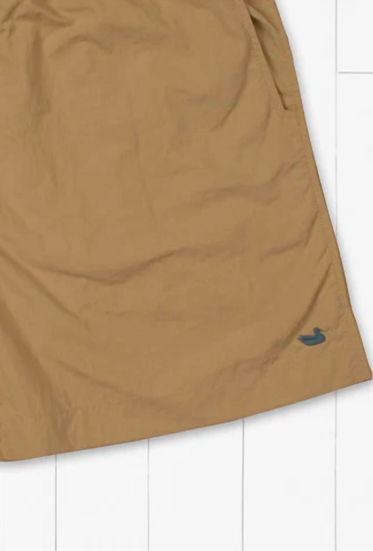 Southern Marsh Men's Dockside Swim Trunks in field khaki - men's swimwear - detail view