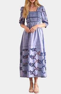 HUNTER BELL Rowe Dress in seabank chambray - women's dress