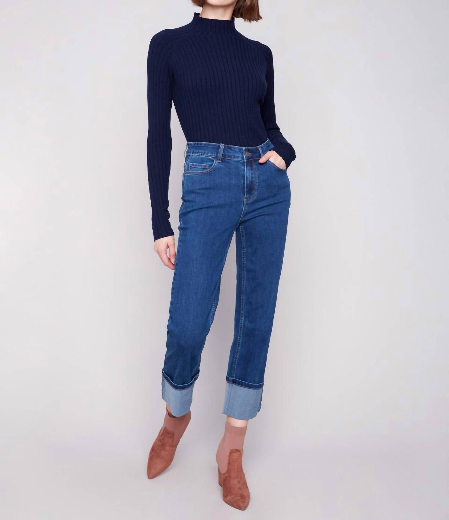 Charlie B - Wide Cuff Straight Leg Jeans