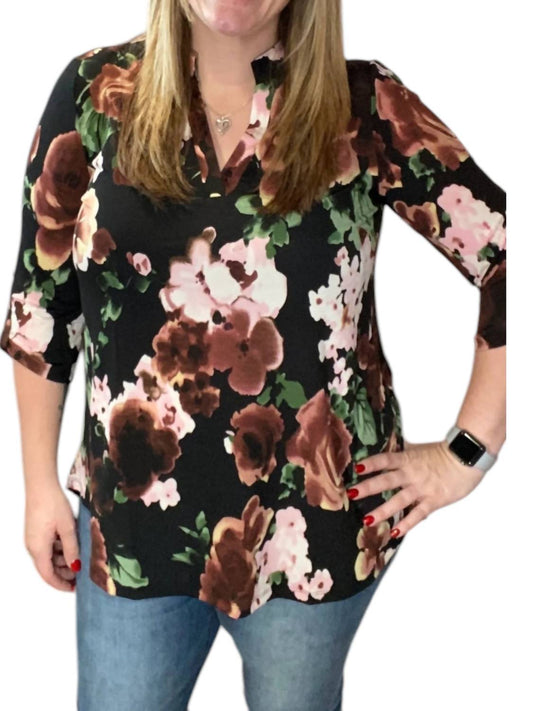 Honeyme - Floral Gabby Tunic Top