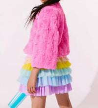Lola + The Boys Kid's Cutie Charms Faux Fur in pink - item - detail view