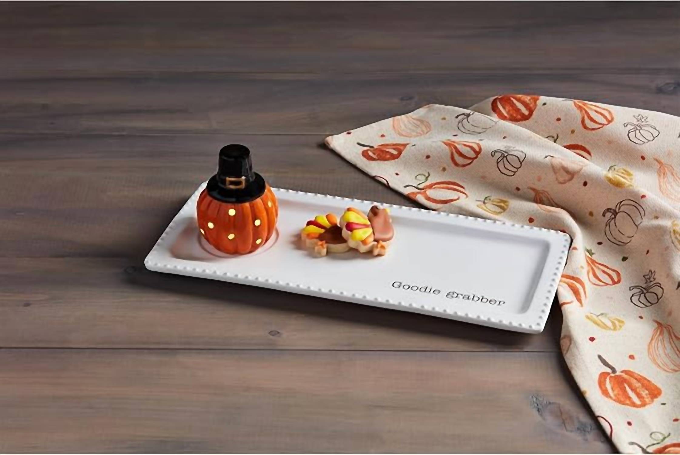 Mudpie - Pumpkin Pilgram Light Up Sitter