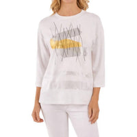 Lemon Grass - Abstract Three-quarter Sleeves Top