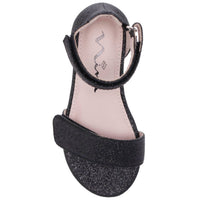 Nina Girls Rejina Ankle Strap Sandals in black glitter - kids' sandal - view 4