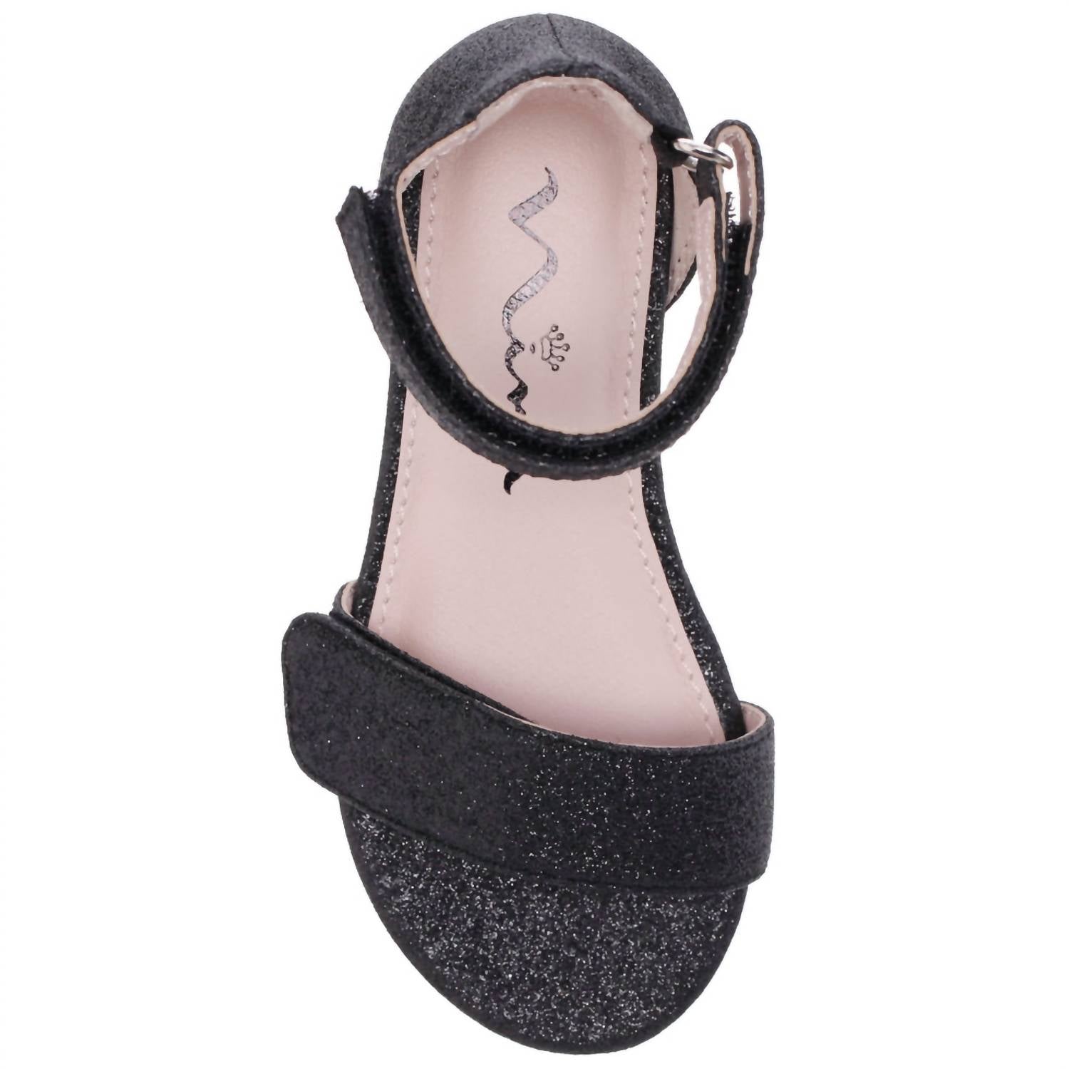 Nina Girls Rejina Ankle Strap Sandals in black glitter - kids' sandal - view 4