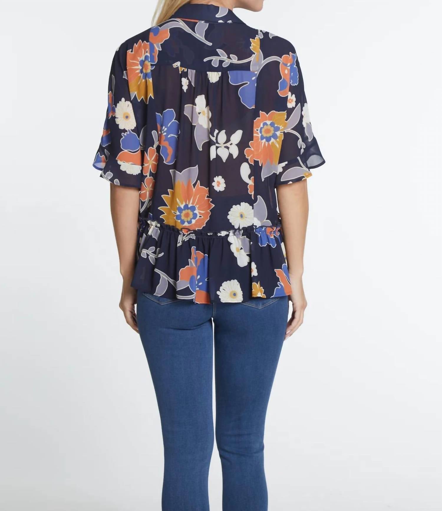 Multiples - Flounce Dolman Sleeve Peplum Top