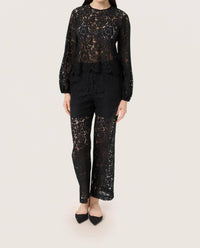Soaked In Luxury - Slhanni Round Neck Lace Blouse