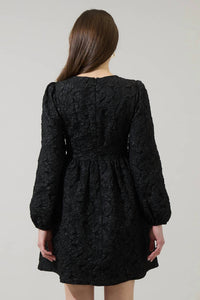 Sugarlips - Arielle Jacquard Glow Bow Velvet Mini Dress