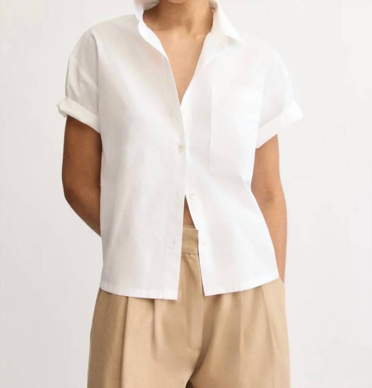Arlo Mott Clark Split Back Top in white - women's blouse