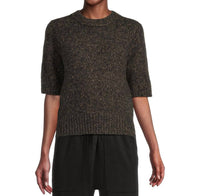 Lilla P Marled Short Sleeve Top in black marl - women's t-shirt