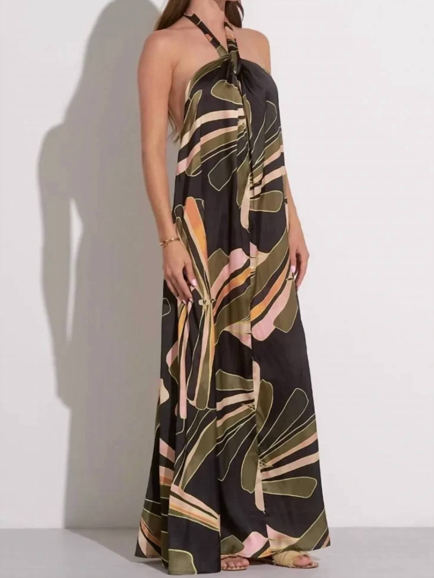 Elan - Tulum Halter Backless Maxi Dress