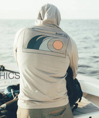 Jetty Men's Mahi Uv Tech Hoodie in grey - men's shirt - detail view