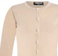 Solkissed Women's Tia Shell Cardigan Top in beige - women's sweater - detail view
