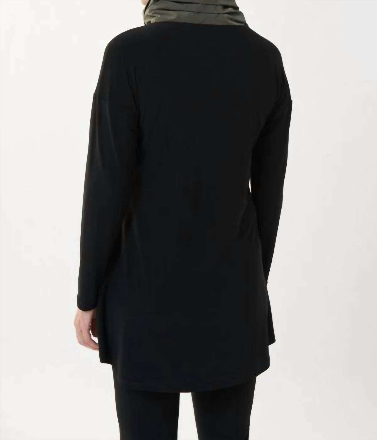 Joseph Ribkoff - Candace Contrast Cowl Neck Pocket Tunic