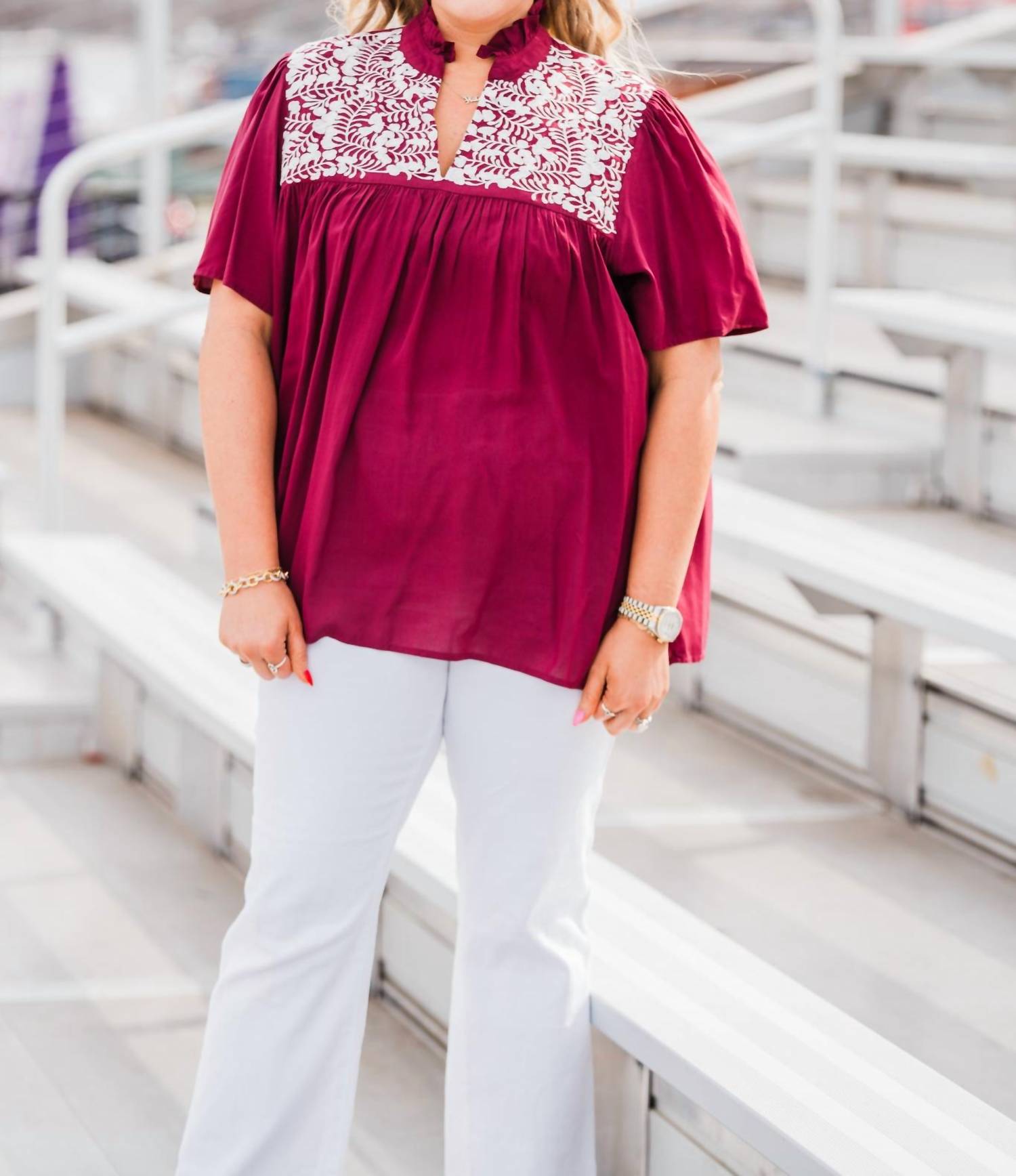 Layerz Clothing - Elko Ruffle Collar Top