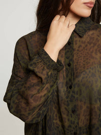 Mat Fashion - Sheer Leopard Button Up Shirt