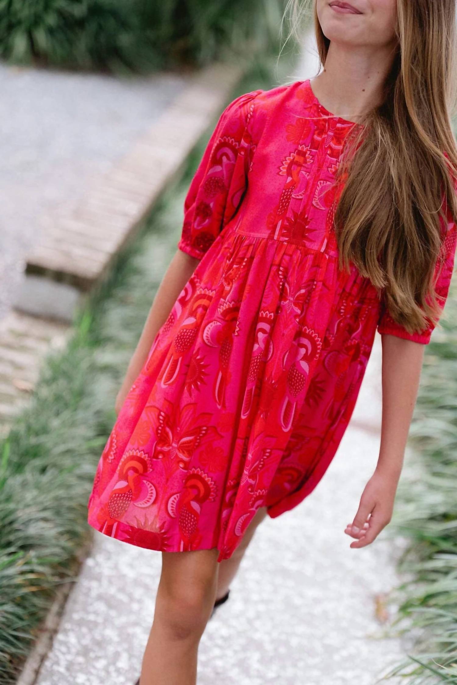 Briton Court Kids Girls Eva Dress in bright red - kids' dress - detail view