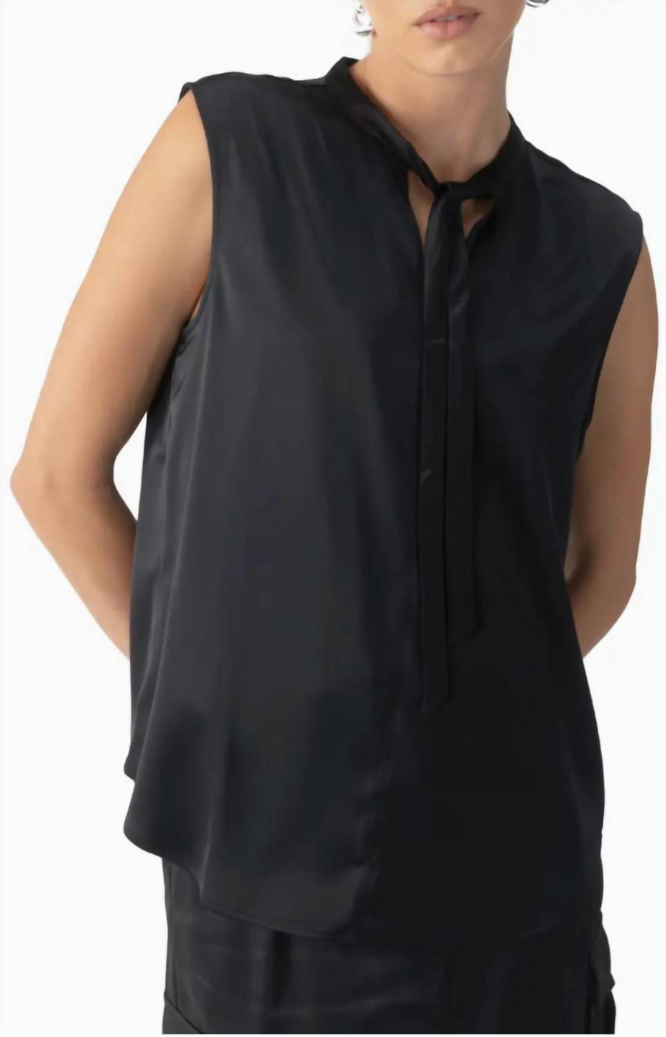 Sanctuary - Tie Neck Satin Shell