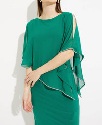 Joseph Ribkoff - Sheath Ruched Cape Dress