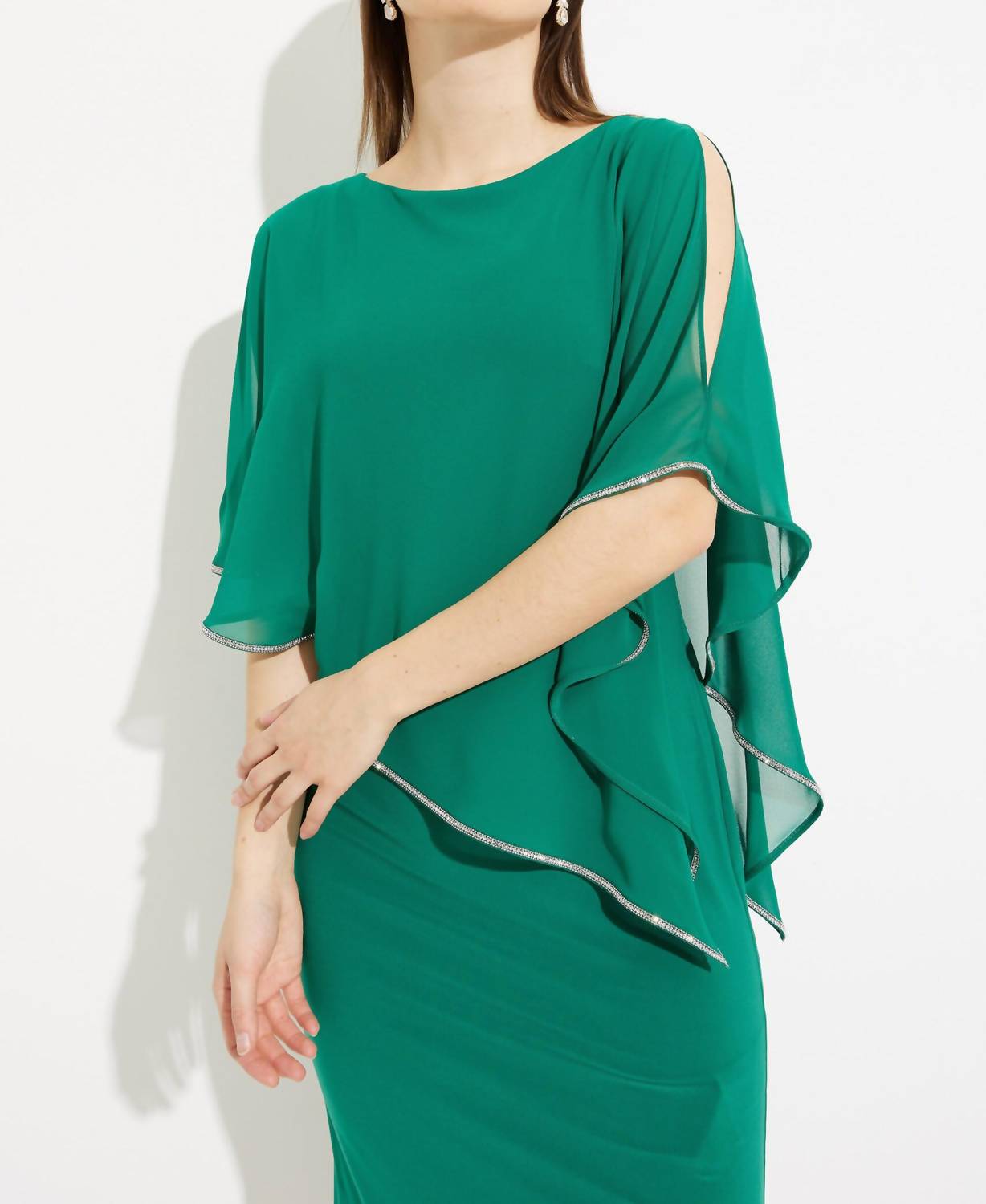 Joseph Ribkoff - Sheath Ruched Cape Dress