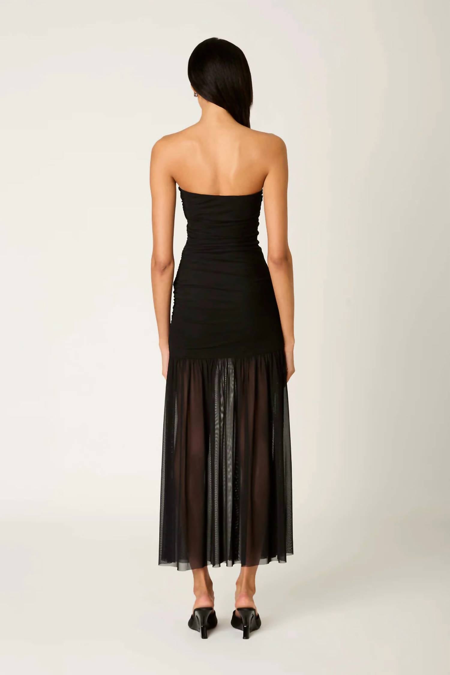 NIA Nola Strapless Dress in black - women's dress - detail view