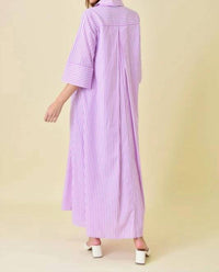 Fore Collection - Striped Maxi Shirt Dress