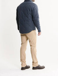 JACHS NEW YORK Quilted Brushed Knit Shirt Jacket in navy - men's jacket - view 5