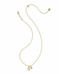 Kendra Scott Women's Mini Elisa Dira Necklace in gold light pink opal - women's jewelry - detail view