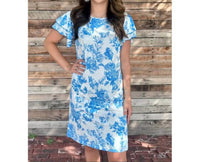 Sterling Kreek Women's Sweet Melodies Floral Dress in blue - women's dress