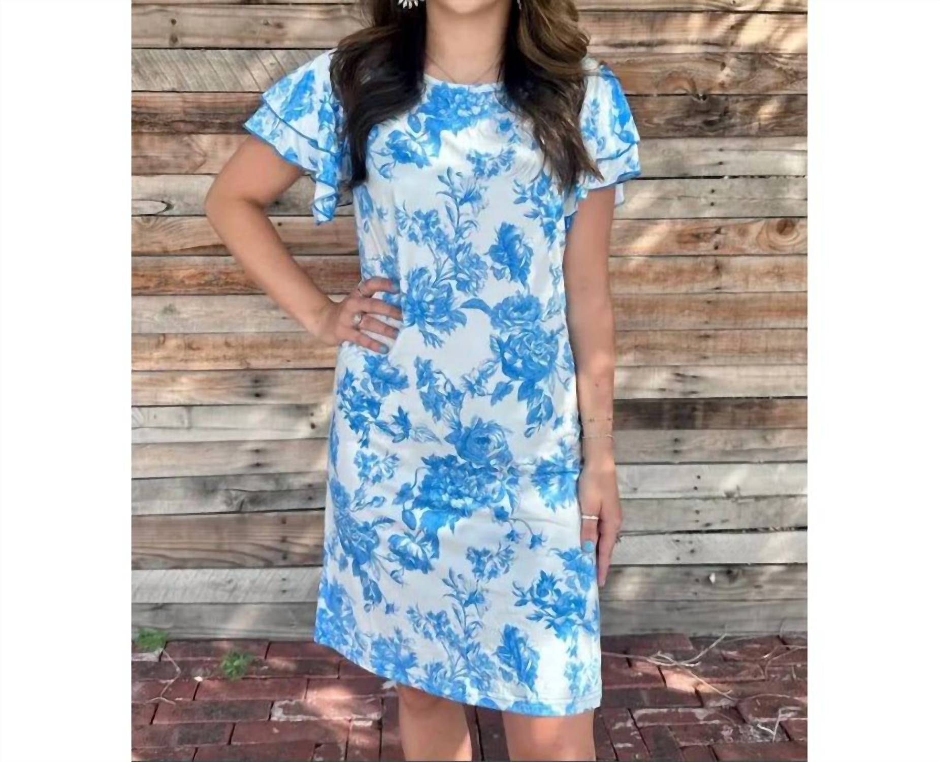 Sterling Kreek Women's Sweet Melodies Floral Dress in blue - women's dress