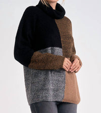 Elan - Turtleneck Colorblock Tunic