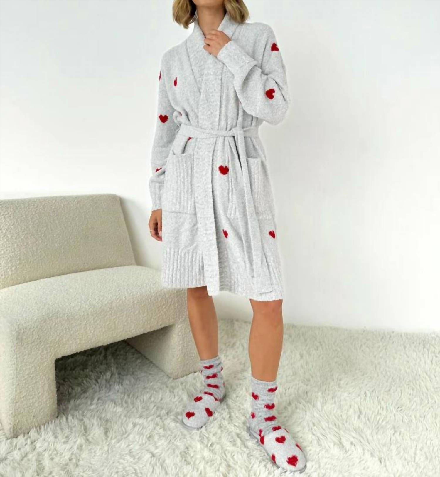 Splendid - Women's Pomona Fuzzy Hearts Robe