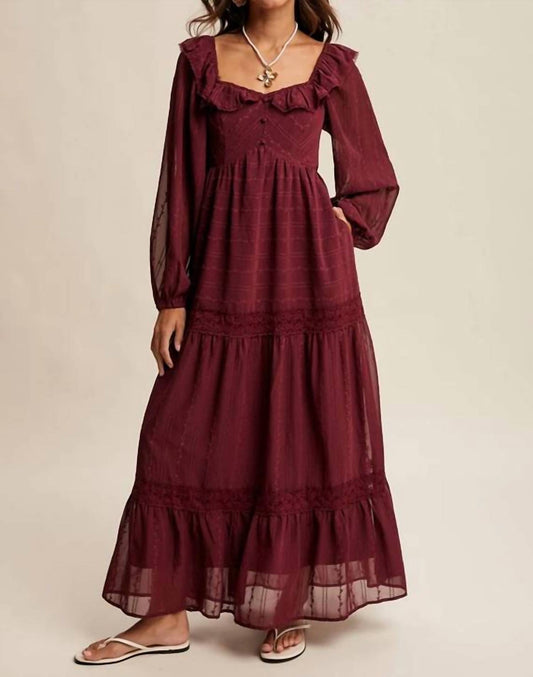 Listicle - Ruffle Trim Tiered Maxi Dress