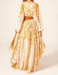 LEAFS ASYMMETRICAL DRESS