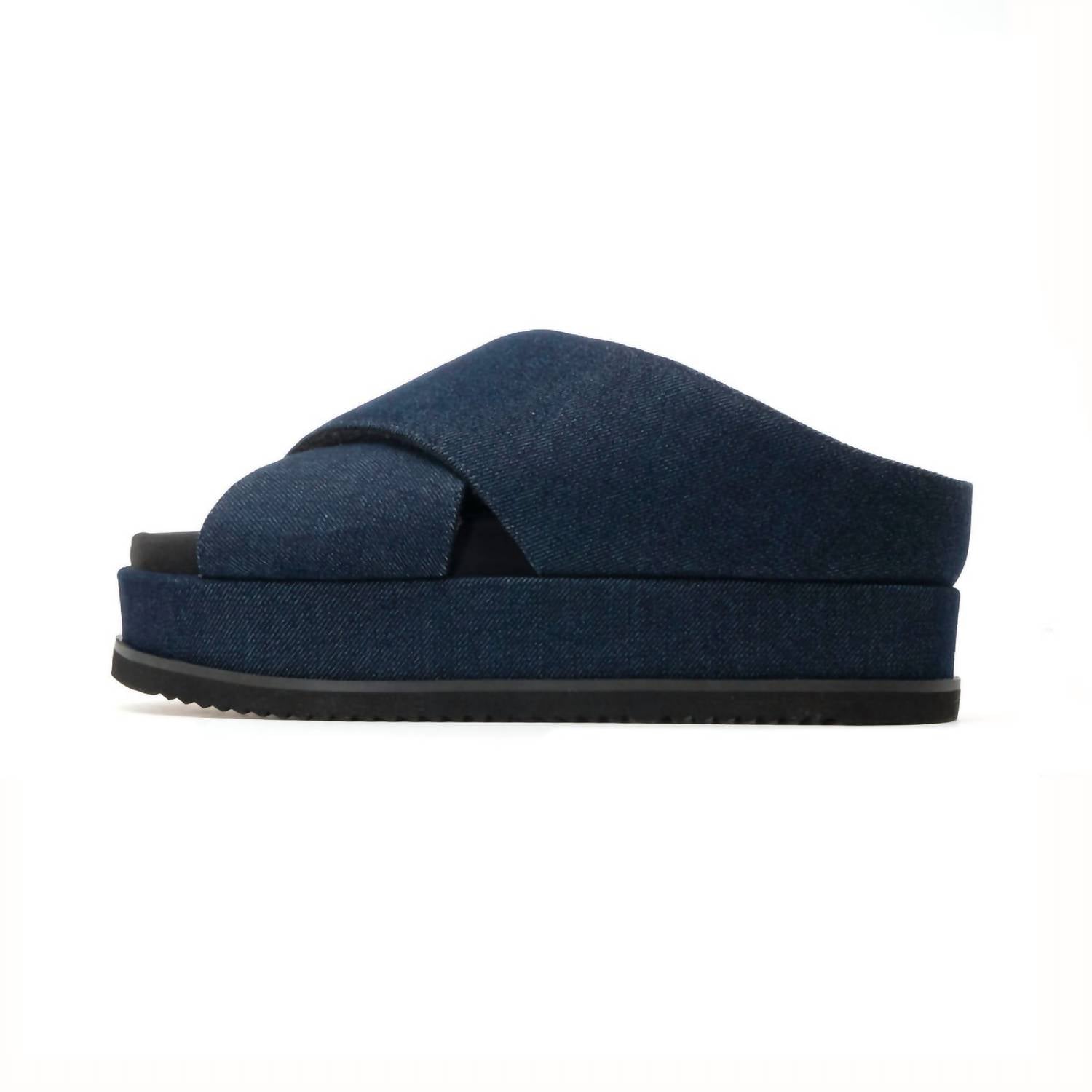 Roam - Denim Cross Stack Platform Sandals