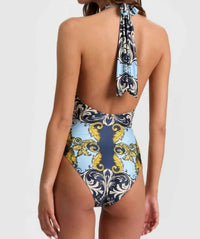 Pq Swim - Antique Scroll Cross Front One Piece Swimsuit