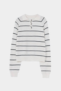 Cordera - Merino Wool Striped Polo Top