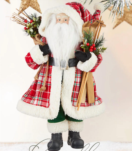 Raz Imports - Countryside Santa With Skis 19.75