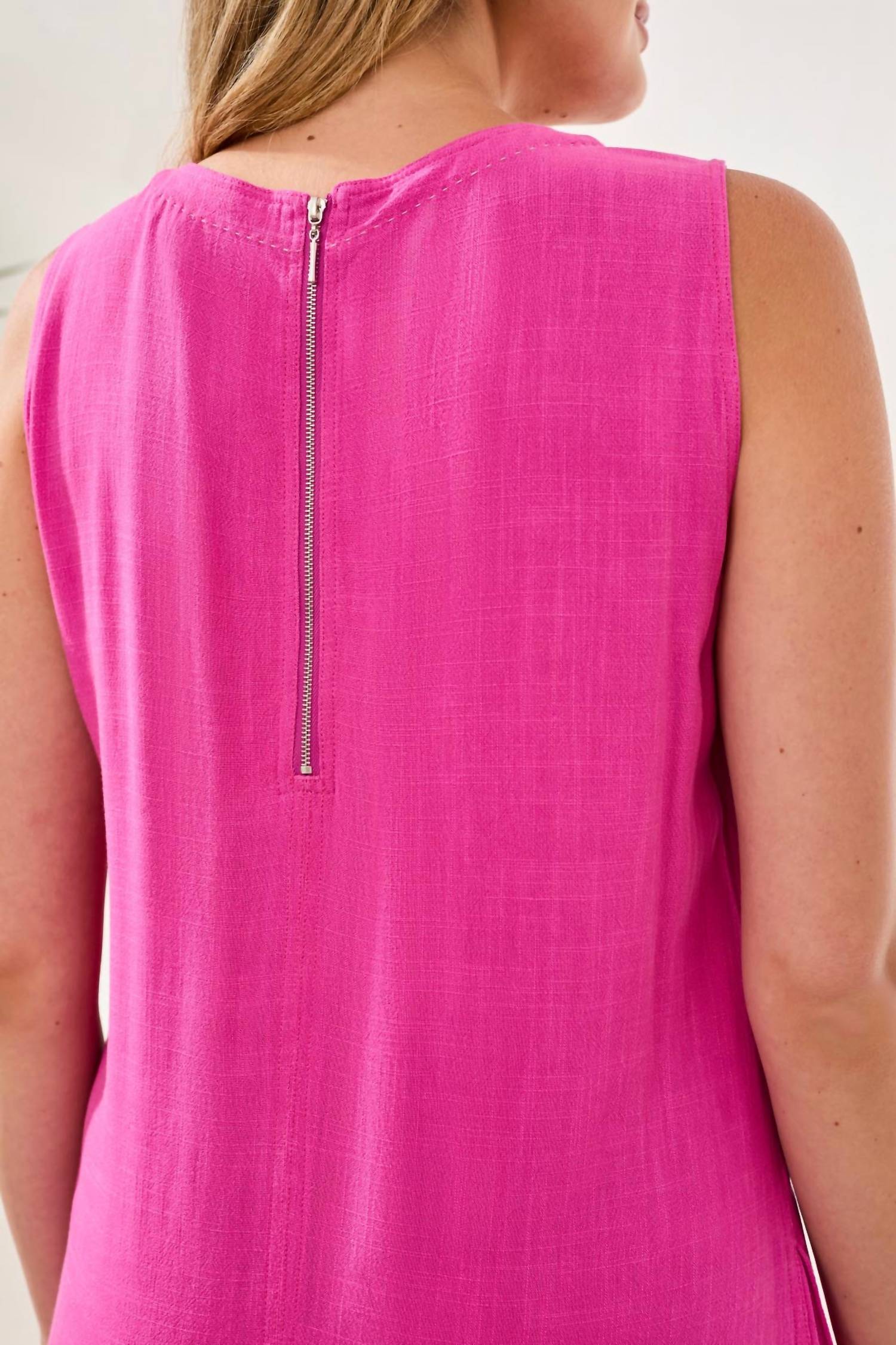 Tribal - Sleeveless Dress With Saddle Stitch