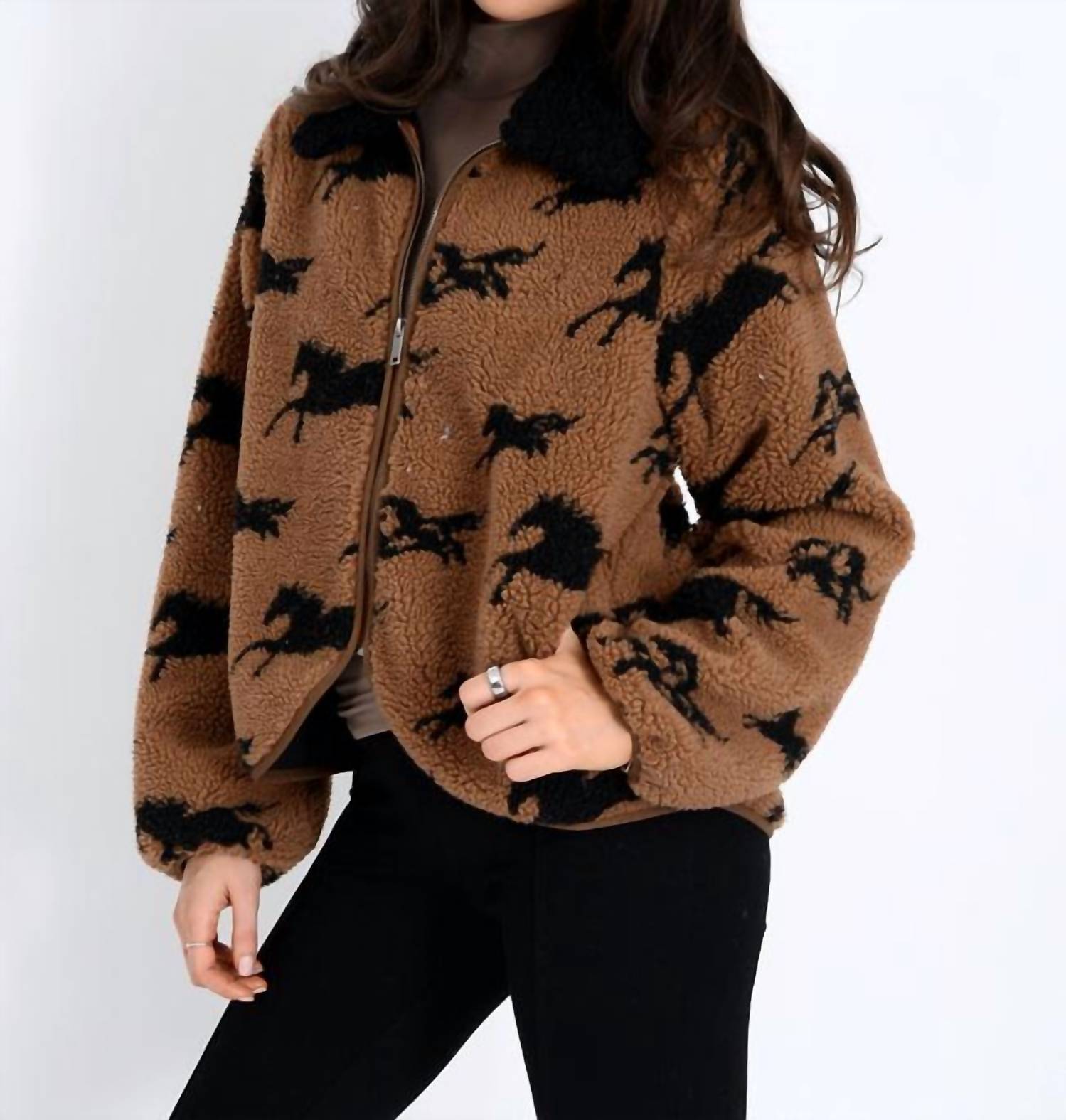 Rd Style - JOLINE SHERPA ZIP FRONT JACKET