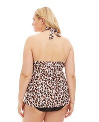Always For Me - Rio Cheetah Tankini Top with Matching Tankini Bottom - Plus Size