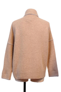Leo Ugo - Women's Wrap Neck Whipstitch Oversized Cardigan Top